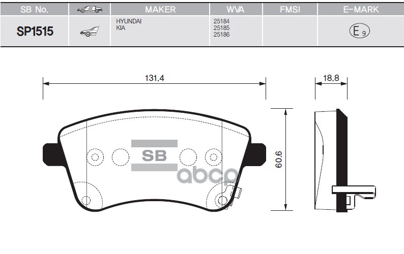 Колодки передние SANGSIN BRAKE SP1515